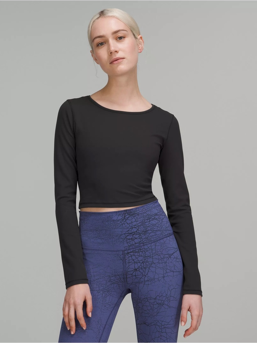 Lululemon Wunder Train Cropped Long Sleeve - Black